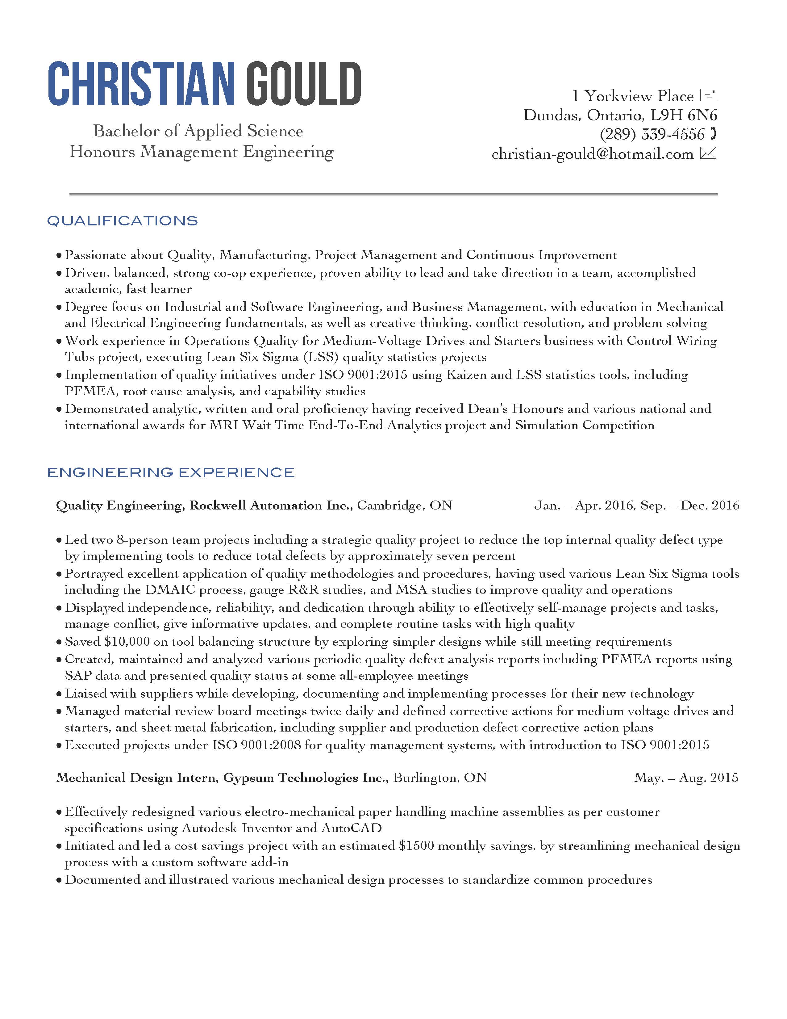 Christian Gould Manufacturing Quality Engineering Resume_IKON_Page_1